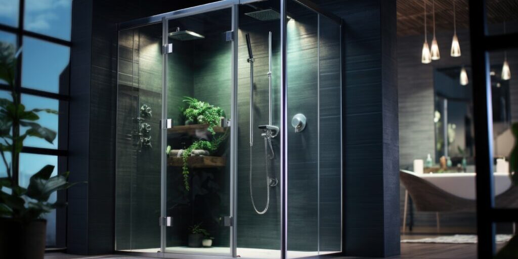 modern glass shower