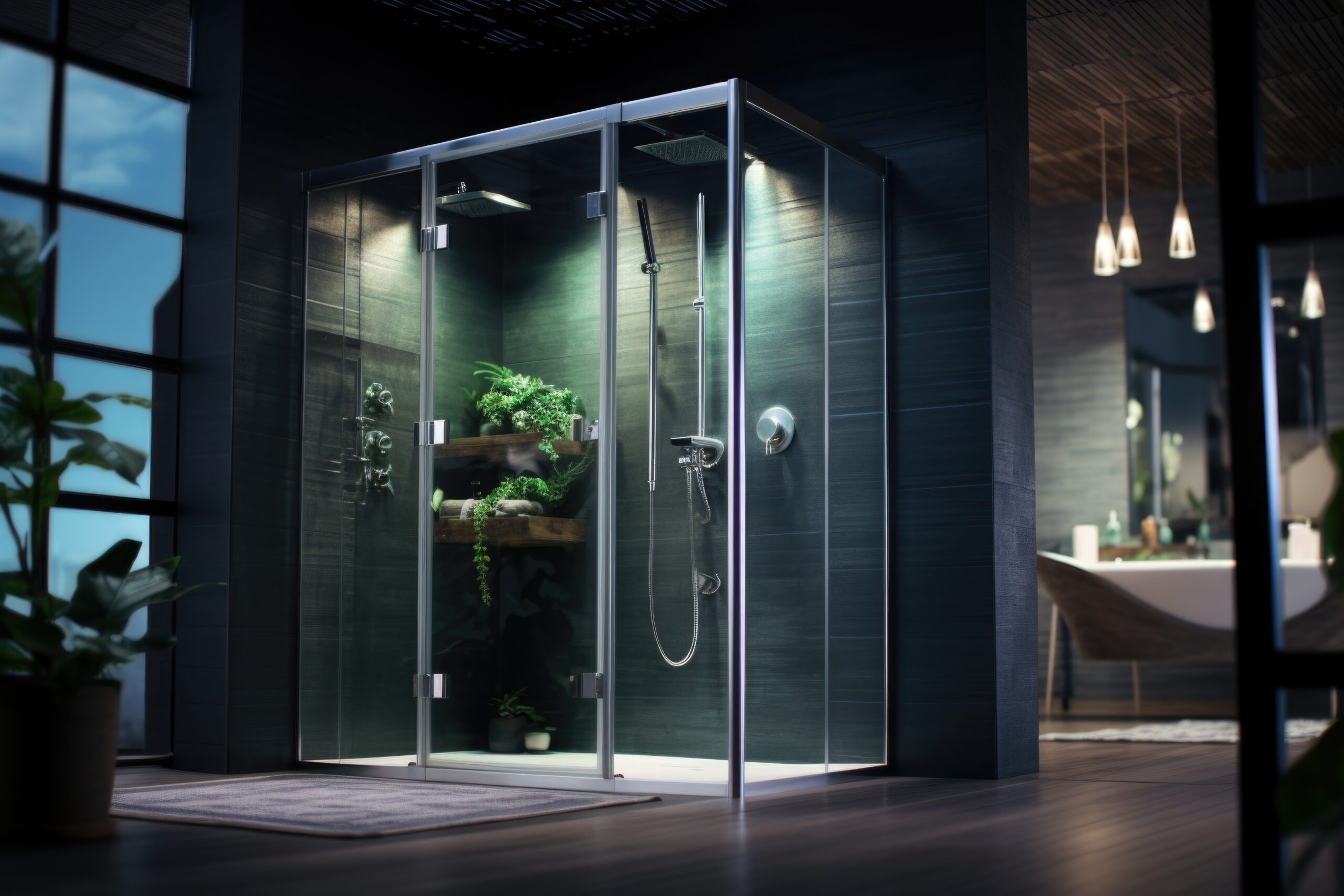 modern glass shower